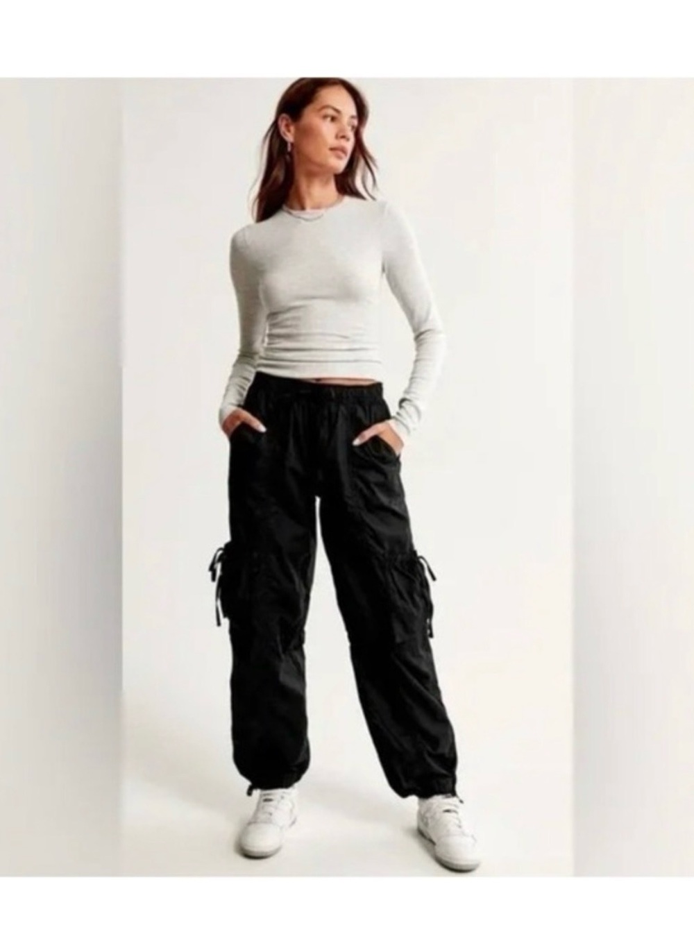 Abercrombie & Fitch Black Cargo Joggers - Women's Utility Pants